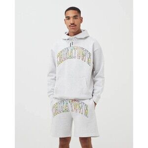 MARKET Men's Chinatown Watercolor Arc Hoodie L Gray Street Trendy Sweatshirt B76